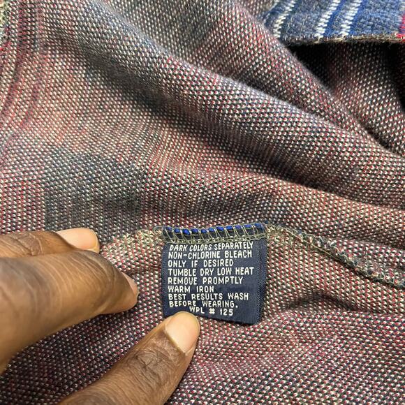 Vintage 90s Chaps Ralph Lauren Gray Tartan Plaid Mens Medium Long Sleeve‎ Polo - Picture 4 of 7